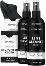 Kit de limpeza EVEO EVEO EYeglass Cleaner Spray com pano de microfibra Kit de limpeza EVEO EVEO EYeglass Cleaner Spray com pano de microfibra