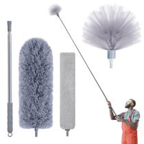 Kit de limpeza IVYROLL Duster com poste de extensão de 100 cm de microfibra Kit de limpeza IVYROLL Duster com poste de extensão de 100 cm de microfibra