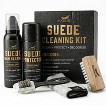 Kit de Limpeza para Camurça Eagle 5 Peças com Limpador em Espuma e Escova