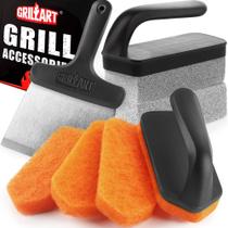 Kit de Limpeza para Chapa GRILLART com Raspador e Pedra para Grelha Kit de Limpeza para Chapa GRILLART com Raspador e Pedra para Grelha