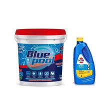 Kit de Limpeza para Piscina Hipoclorito Blue Pool Maxfloc hth 1L