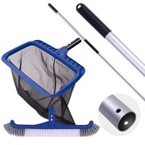 Kit de Limpeza para Piscina POOLAZA com Escova de 44 cm, Peneira Coletora de 3,2 m e Cabo