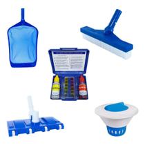 Kit De Limpeza Para Piscinas Fibra Vinil Alvenaria - Basico
