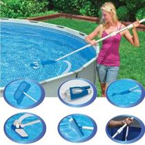 Kit De Limpeza Piscina Deluxe Aspirador Escova Vacuum Intex
