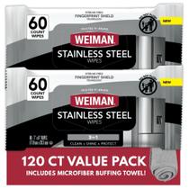 Kit de Limpeza Weiman Lenços para Aço Inoxidável com 2 Panos