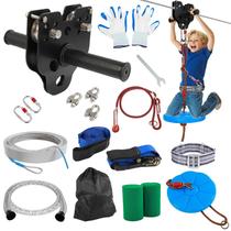 Kit de línea de tirolesa FAHKNS 30 m (100 pies) para niños y adultos hasta 180 kg