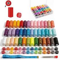 Kit de Linha para Costura Vizoshi 90 Peças 36 Cores 400 Jardas