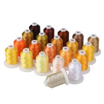 Kit de linhas para bordado Simthread 21 carretéis 800Y marrom e dourado Kit de linhas para bordado Simthread 21 carretéis 800Y marrom e dourado