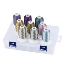 Kit de Linhas para Bordado Simthread 9 Cores Carretéis de 700M Kit de Linhas para Bordado Simthread 9 Cores Carretéis de 700M
