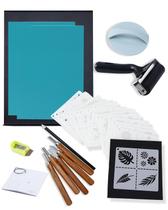 Kit de Linogravura UCEC 38 Peças com Ferramentas de Escultura de Cabo de Madeira e Blocos A5 Kit de Linogravura UCEC 38 Peças com Ferramentas de Escultura de Cabo de Madeira e Blocos A5