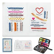 Kit de Livro de Pontos de Bordado GQIRIL com Ferramentas para Iniciantes Kit de Livro de Pontos de Bordado GQIRIL com Ferramentas para Iniciantes
