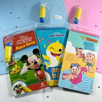 Kit de Livros Aquabook: Turma da Mônica, Mickey e Baby Shark - Aqua book pintando colorir usando água - Culturama