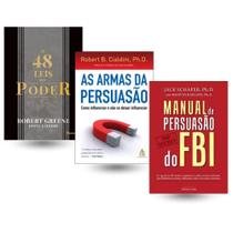 Kit de livros: As 48 Leis do Poder + As Armas da Persuasão + Manual de Persuasão do FBI