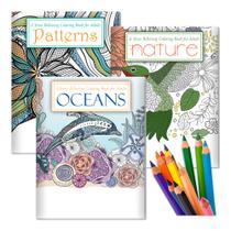 Kit de Livros de Colorir para Adultos ZOCO Oceanos, Natureza e Padrões Kit de Livros de Colorir para Adultos ZOCO Oceanos, Natureza e Padrões