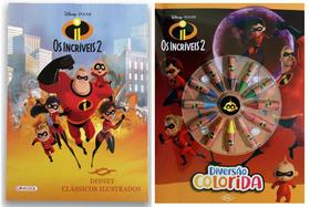 Kit de Livros: Disney clássicos ilustrados - Os incríveis 2 + Diversão colorida-- Crianças 3+ Anos