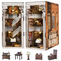 Kit de livros DIY Nook CCCDF Miniature Dollhouse Bookshelf Law