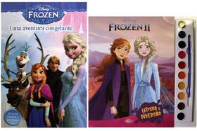 Kit de livros infantis: coleção disney aquarela frozen + livro de historias e atividades frozen- Crianças 4+ Anos
