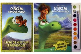 Kit de livros infantis: Coleção disney aquarela o bom dinossauro + livro de historias e atividades- Crianças 4+ Anos