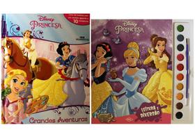 Kit de livros infantis: Coleção disney aquarela princesas + miniatura disney princesas- Crianças 4+ Anos