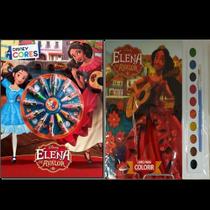 Kit de livros infantis: disney aquarela Elena de avalor + disney cores elena de avalor- Crianças 4+ Anos