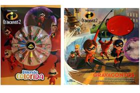 Kit de Livros infantis: Diversão colorida os incríveis + Gravacontos - Crianças 3+ Anos.