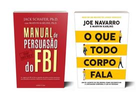 Kit de Livros Manual de Persuasão do FBI e O Que Todo Corpo Fala Jack Schafer Joe Navarro Psicologia e Linguagem Corporal Capa Comum