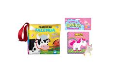 kit de Livros Pano Fofinho e Banho com Bichinho para Bebê