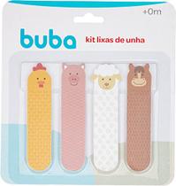 Kit de Lixa de Unhas Infantil Bebê Fazendinha Buba com 4 unidades