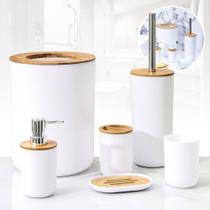 Kit De Lixeira E Banheiro Conjunto Acessórios Lavabo Luxo - Kit Banheiro Completo 6 Peças