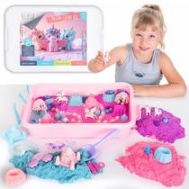 Kit de lixo sensorial Kipipol Unicorn com areia mágica e brinquedos para meninas de 4 a 8 anos