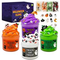 Kit de lodo de Halloween Leetous para crianças, 12 peças de lembrancinhas de sala de aula