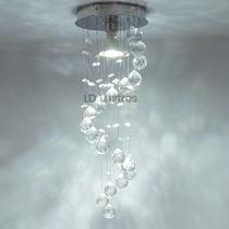 KIT de Lustres de Cristal Espiral, Base de 15cm de Diâmetro com 40cm de Altura P/ Balcão de Cozinha
