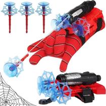 Kit de Luva Lança Teia Infantil com Lançador de Dardos Ventosa Super Herói Yeet