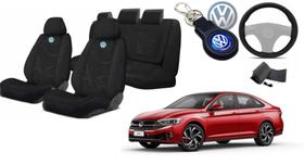 Kit de Luxo: Capas para Bancos Jetta 2020-2023 + Volante e Chaveiro VW