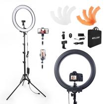 Kit de Luz Circular LANGELECTR 18cm 55W 5500K - com Suporte e Clip para Celular Kit de Luz Circular LANGELECTR 18cm 55W 5500K - com Suporte e Clip para Celular