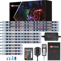 Kit de luz de faixa de LED DITRIO Underglow RGB 12V para motocicletas