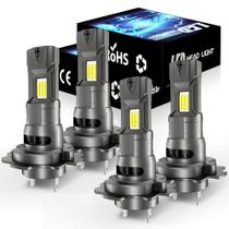 Kit de luz de neblina LED gigididi H7 6000K, ventilador impermeável, pacote com 4