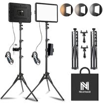 Kit de luz de vídeo LED NiceVeedi Studio 2800-6500K 73W, pacote com 2 Kit de luz de vídeo LED NiceVeedi Studio 2800-6500K 73W, pacote com 2