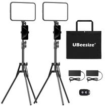 Kit de luz de vídeo LED UbeeSize, pacote com 2 unidades com suporte de tripé de 65 cm