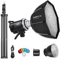 Kit de luz estroboscópica Godox MS300V 300W com suporte de luz Softbox +