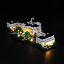 Kit de luz LED GEAMENT para a Casa Branca - compatível com o modelo de blocos de construção Lego Architecture Collection 21054 (conjunto de modelos não incluído)