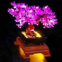 Kit de luz LED para Lego 10281 Conjunto de árvores bonsai, kit de iluminação de luzes de decoração compatível com Lego 10281 ( Somente luzes, sem modelos lego) (Luzes para modelo rosa)