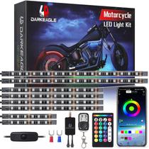 Kit de luz LED para motocicleta LD DARKEAGLE RGB 8PCS 12V à prova d'água