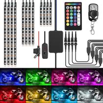 Kit de luz LED para motocicleta Nilight TL-35 RGB à prova d'água 12 unidades