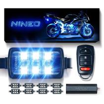 Kit de luz LED para motocicleta NINEO 8 unidades com controle remoto de luz de freio Kit de luz LED para motocicleta NINEO 8 unidades com controle remoto de luz de freio