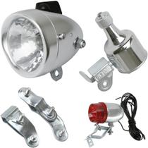 Kit de Luz para Bicicleta KH866 12V 6W com Dínamo, Farol Dianteiro e Lanterna Traseira Kit de Luz para Bicicleta KH866 12V 6W com Dínamo, Farol Dianteiro e Lanterna Traseira