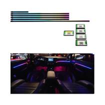 Kit de Luzes Ambientes para Carro com 64 LEDs RGB - Fibra Ótica Acrílica - 18 Modos