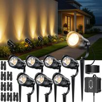 Kit de luzes de paisagem HIBOITEC 12W 2700K IP65 à prova d'água, pacote com 8 Kit de luzes de paisagem HIBOITEC 12W 2700K IP65 à prova d'água, pacote com 8