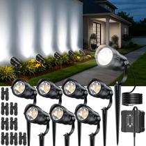 Kit de luzes de paisagem HIBOITEC, pacote com 8 unidades, 1200LM, 12W, 5000K, IP65