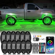 Kit de Luzes de Rocha LED RGB ZONECONA - 12 Pods com Controle APP/RF